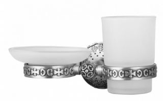 Держатель мыльницы и стакана Zorg Antic AZR 21 SL серебро